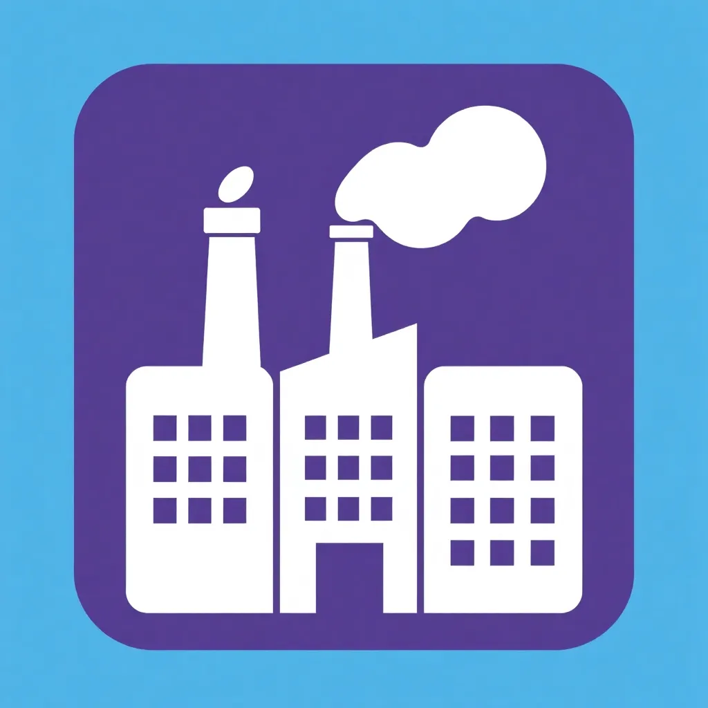 Factory icon representing mass production